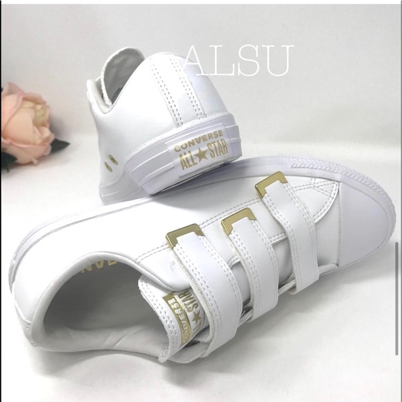 Converse Ctas 3V OX Leather White Gold W AUTHENTIC - Picture 5 of 6